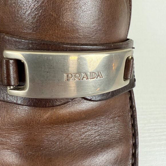 Prada Brown Leather Loafer - Picture 8 of 11